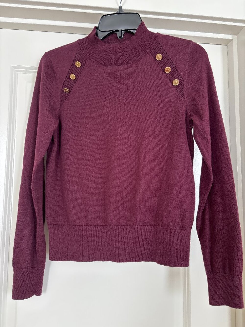 Michael Kors Sweater Sz S Burgundy Dark Red Cotton Blend